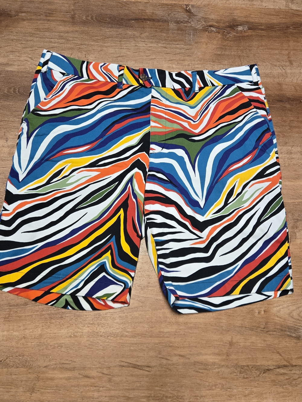 Loudmouth Men's Multicolor Flat Front Shorts Size 42 Cotton Blend Golf